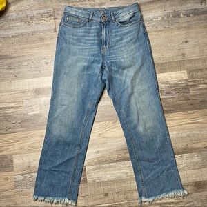 Escada Sport cropped distressed denim jeans